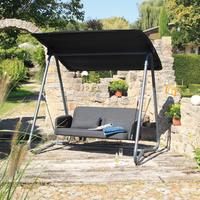 Hollywoodschaukel Mit Sonnendach Sun Acamp 2 Pers. - Anthrazit, Basics, Textil/Metall (190/142/177cm) - Acamp