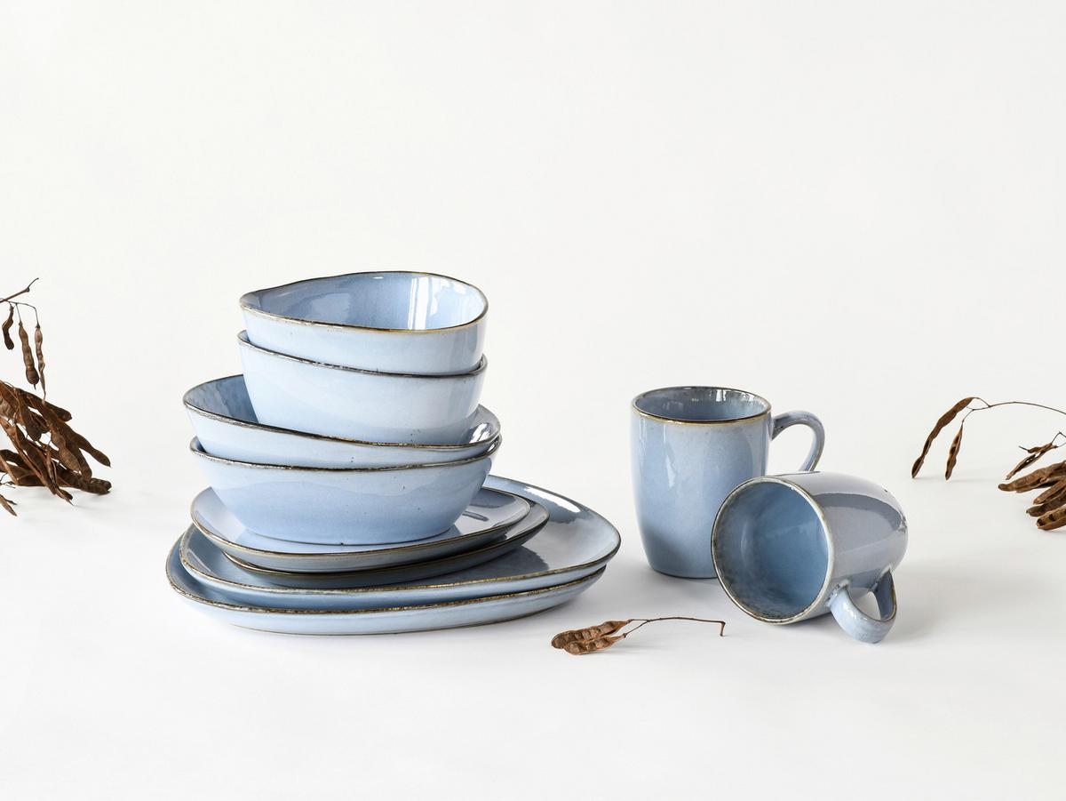 Kombiservice Cloudy 10--Teilig., Pastellblau - Pastellblau, Basics, Keramik - Creatable