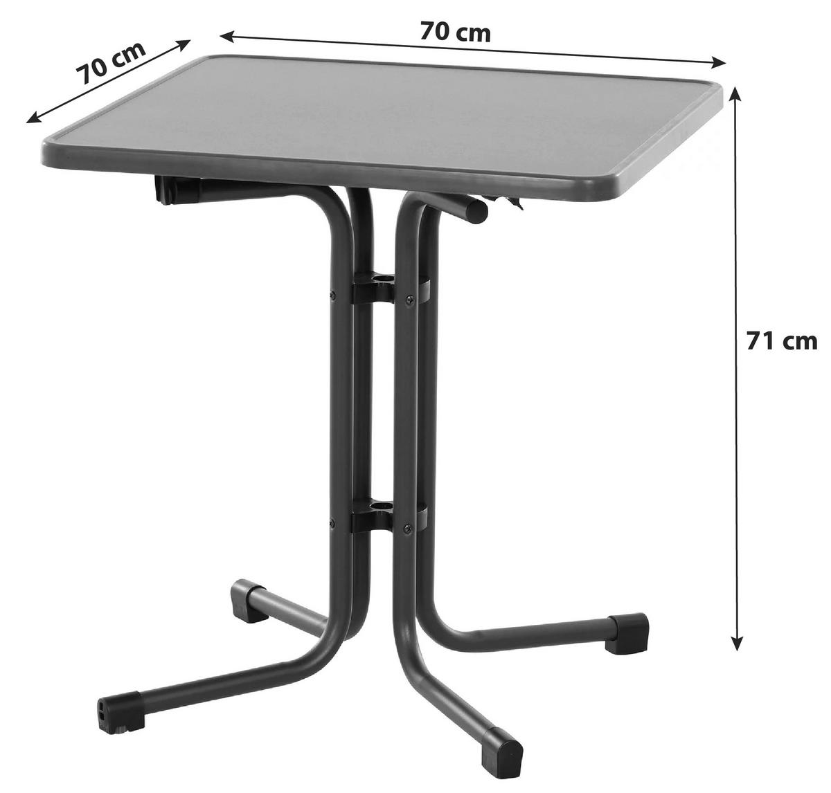 Gartentisch Klappbar Stahl, Holzwerkstoff L: 70 Cm - Anthrazit, KONVENTIONELL, Holzwerkstoff/Metall (70/70/71cm) - Siena Garden