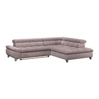 Ecksofa mit Schlaffunktion Gemini Rosa Chenille - Chromfarben/Rosa, KONVENTIONELL, Textil (312/234cm)