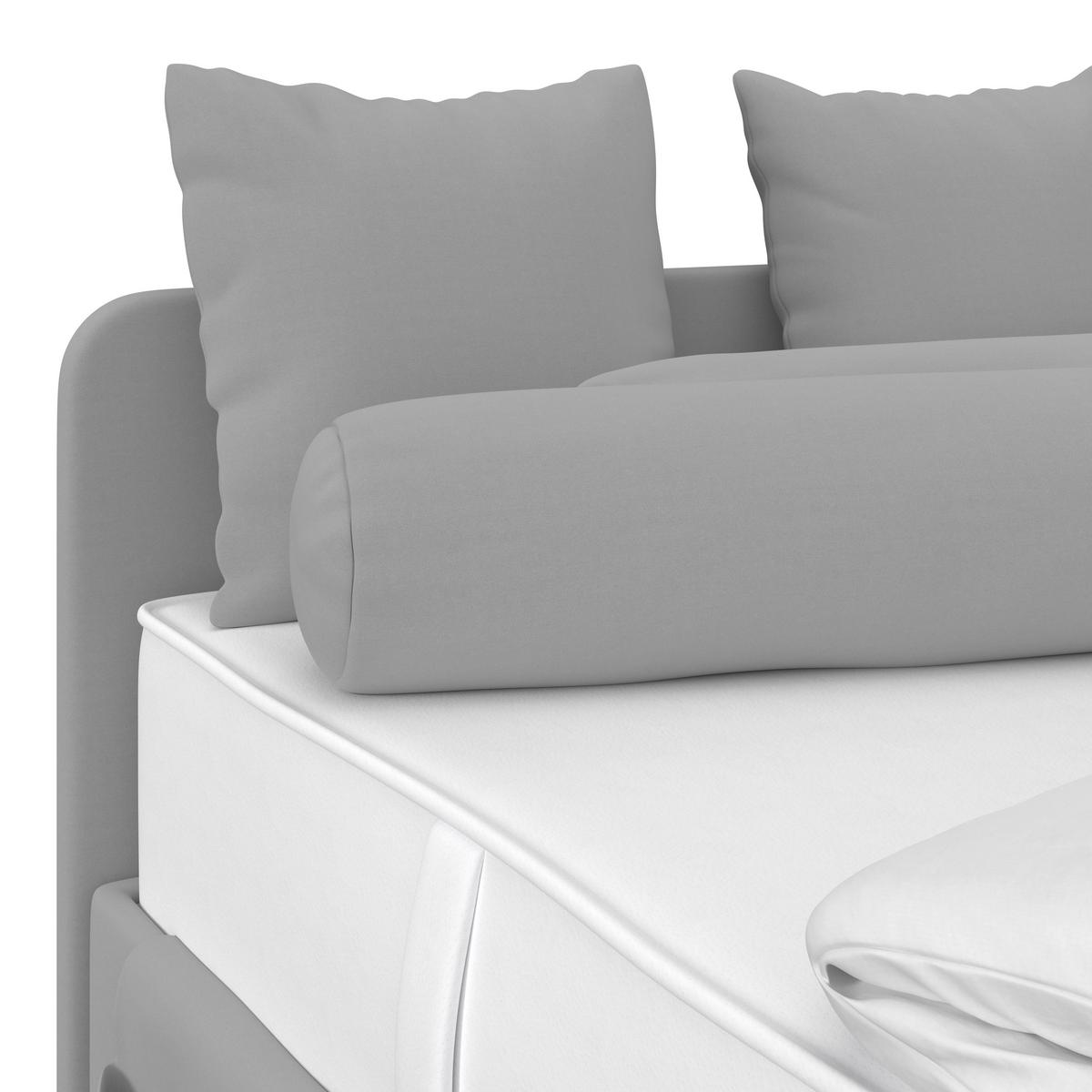 Polsterbett Remi - Chromfarben/Dunkelblau, MODERN, Holz/Textil (90/200cm)