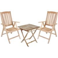 Gartenmöbel Set 3-Tlg. Java Teakholz - Teakfarben, Basics, Holz (70/59/105cm) - Gardenson