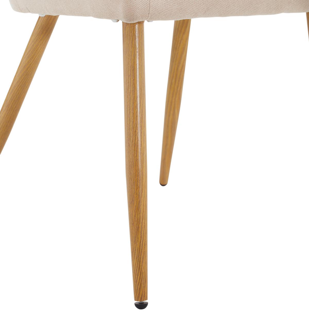 Armlehnstuhl Drops Hellbraun B: 57 Cm - Hellbraun/Eichefarben, MODERN, Textil/Metall (57/82/60cm) - MID.YOU