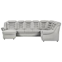Wohnlandschaft Boston - Hellgrau/Schwarz, KONVENTIONELL, Textil (165/333/216cm) - Livetastic