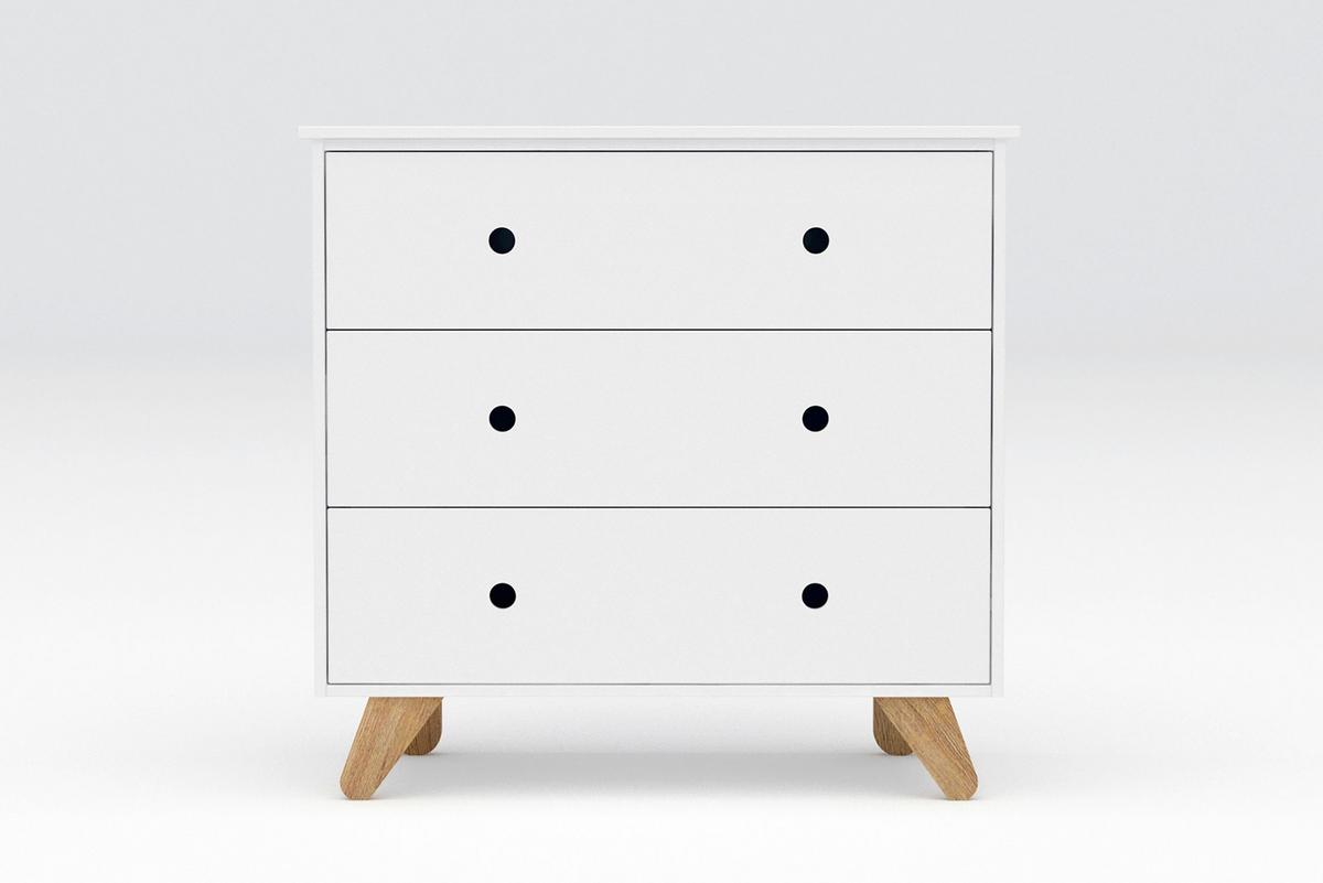 KOMMODE Weiß B: 95cm - Naturfarben/Weiß, Design, Holzwerkstoff (95/90/50cm) - Livetastic