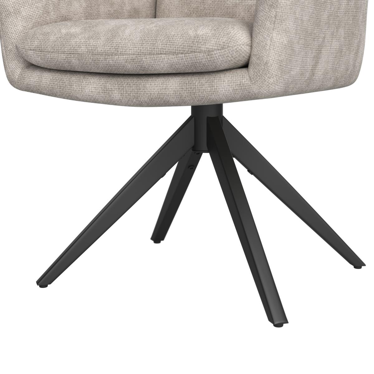 STOLIČKA S PODRÚČKAMI LAURIN - svetlosivá, Modern, kov/drevo (59/93/63cm) - Bessagi Home