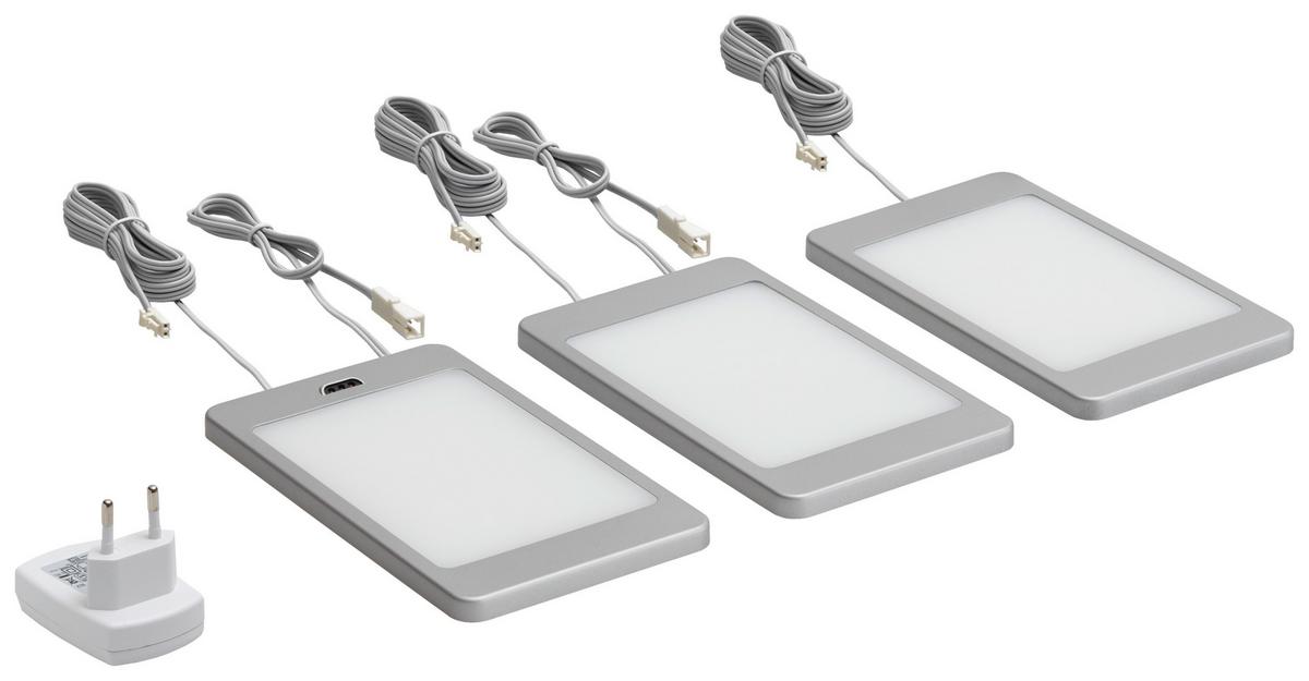 UNTERBAULEUCHTEN-SET SINA - Silberfarben, MODERN, Kunststoff (11,2/19,2cm)