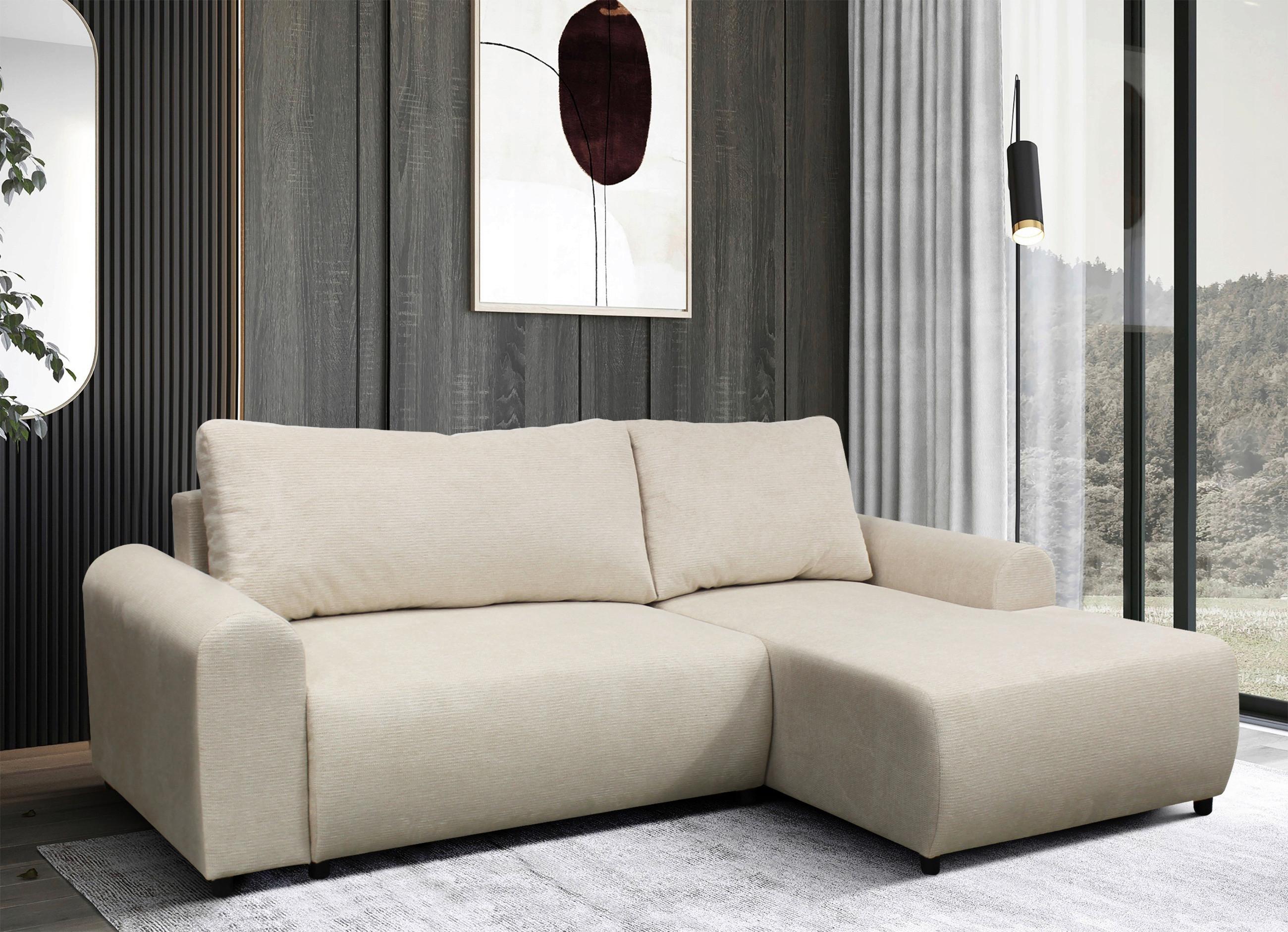 Ecksofa Velo Beige S: 250x160 cm - Beige/Schwarz, Design, Textil (250/160cm) - MID.YOU