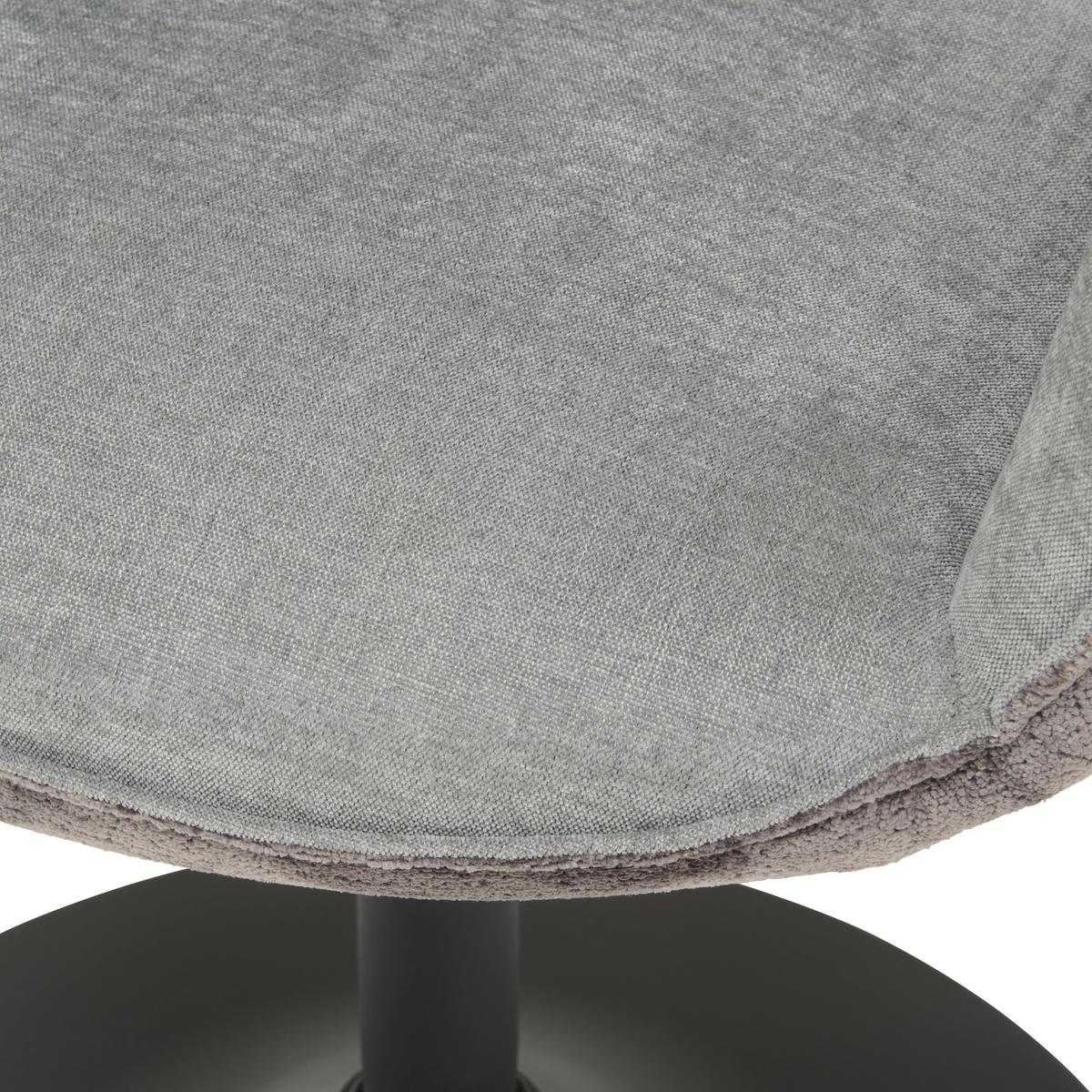 Armlehnstuhl Kaleo Chenille Grau, B: 63 Cm - Schwarz/Grau, KONVENTIONELL, Textil/Metall (63/87/64cm) - MID.YOU