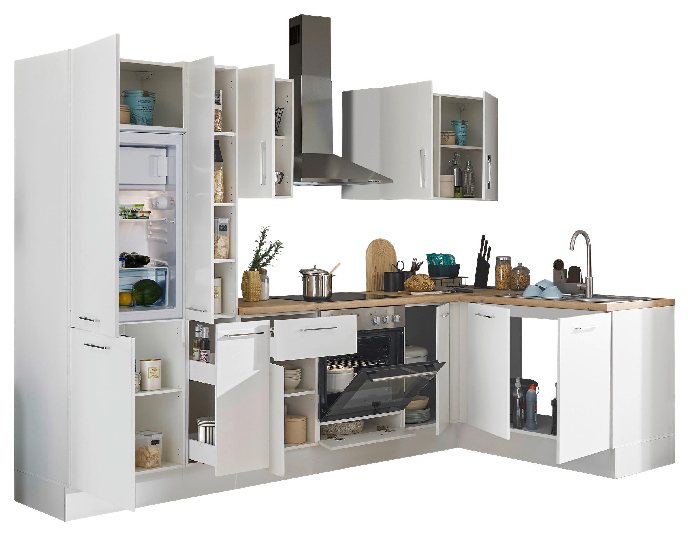 Eckküche Turin Weiß/Eiche Dekor 300x165 cm - Weiß/Eiche Artisan, Basics, Holzwerkstoff (300/165cm) - MID.YOU