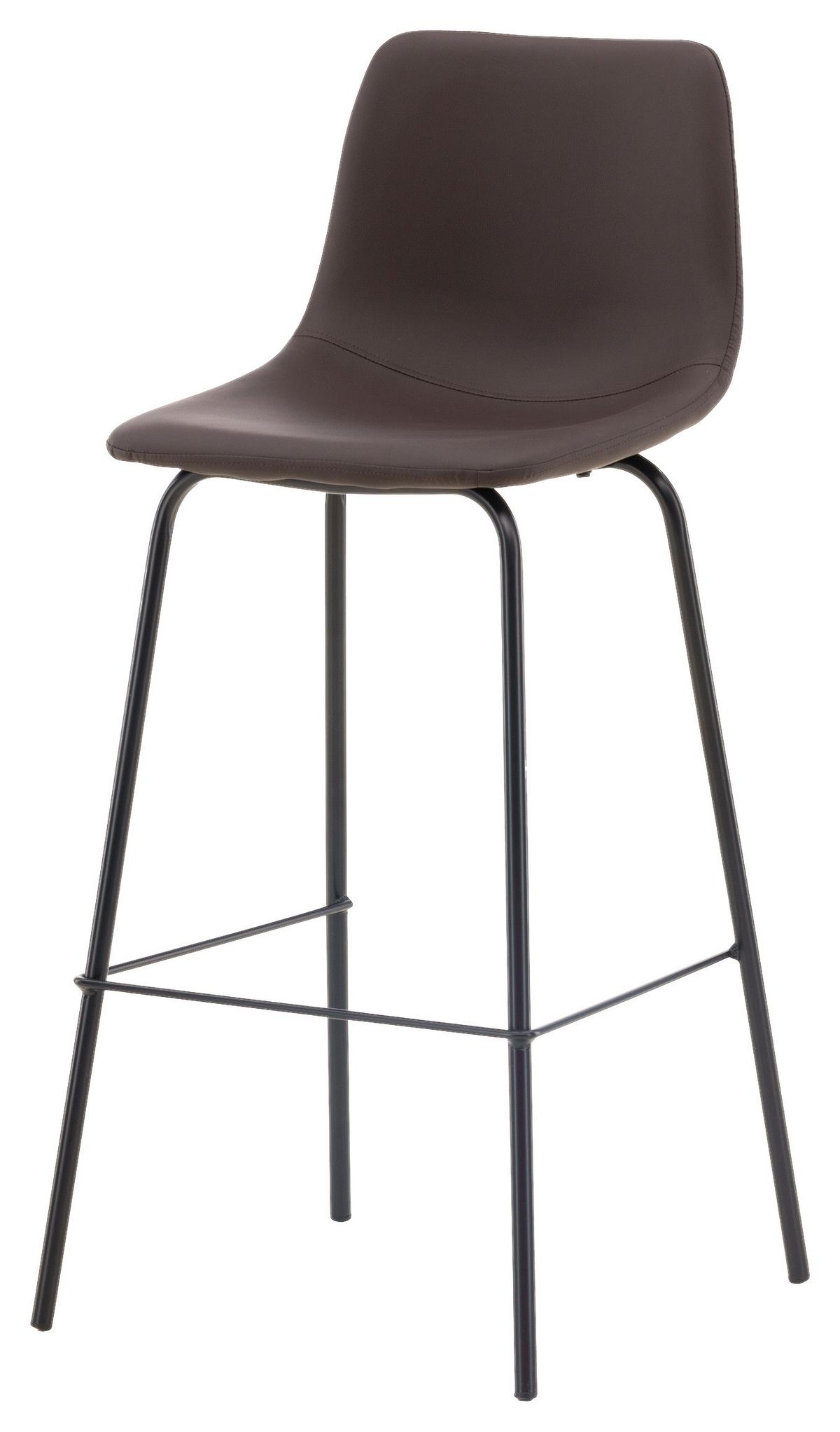 Barhocker-set Alexi - Dunkelbraun/Schwarz, Design, Textil/Metall (47/103/48cm) - Livetastic