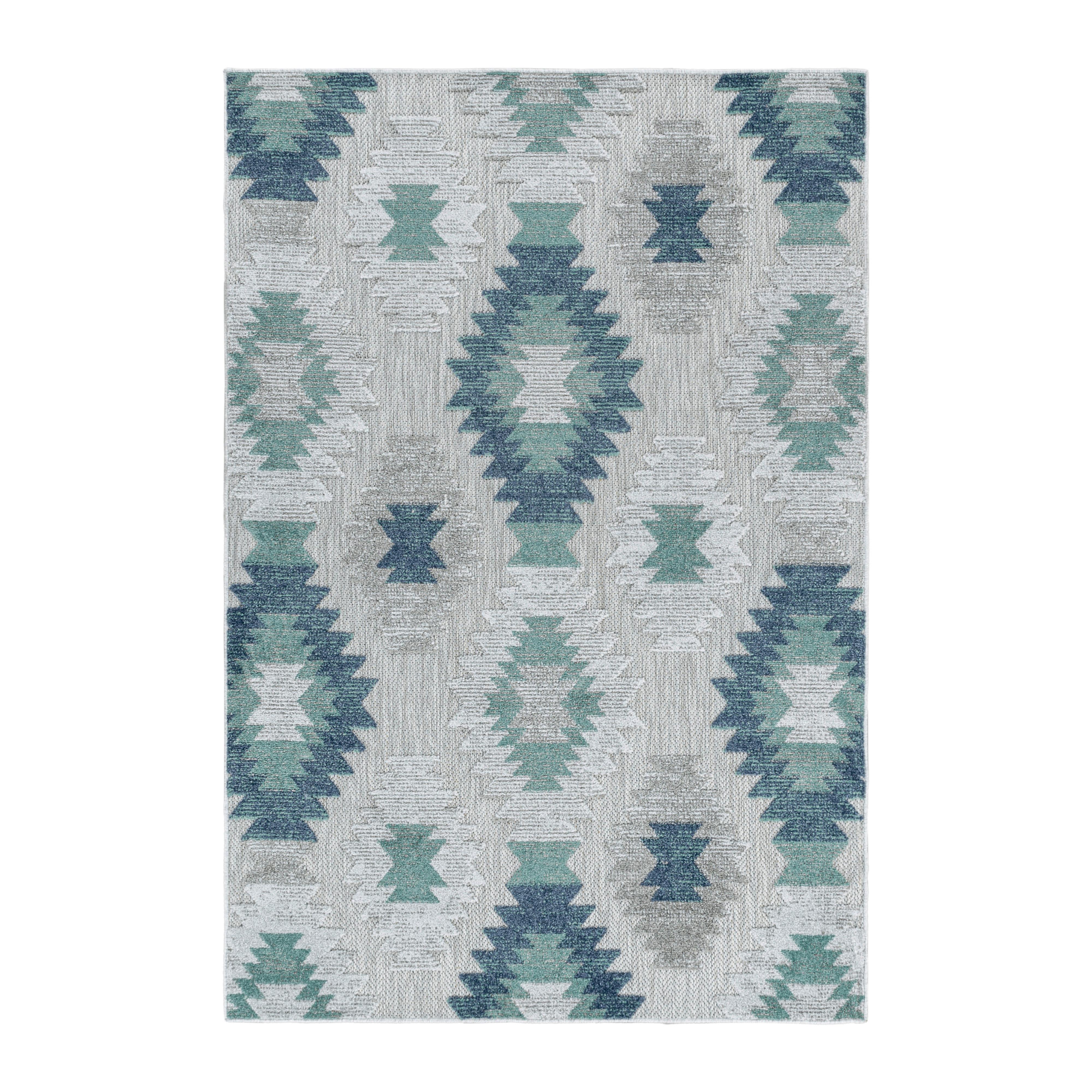 Flachwebeteppich Bahama - Blau, Design, Textil (200/290cm) - Novel