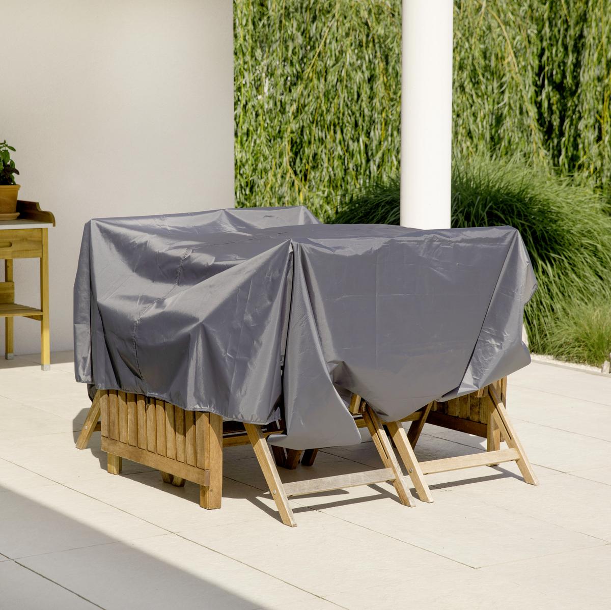 Schutzplane mit Schlaufen 4x5m Premium Ripstop Anthrazit - Anthrazit, Basics (400/500cm)