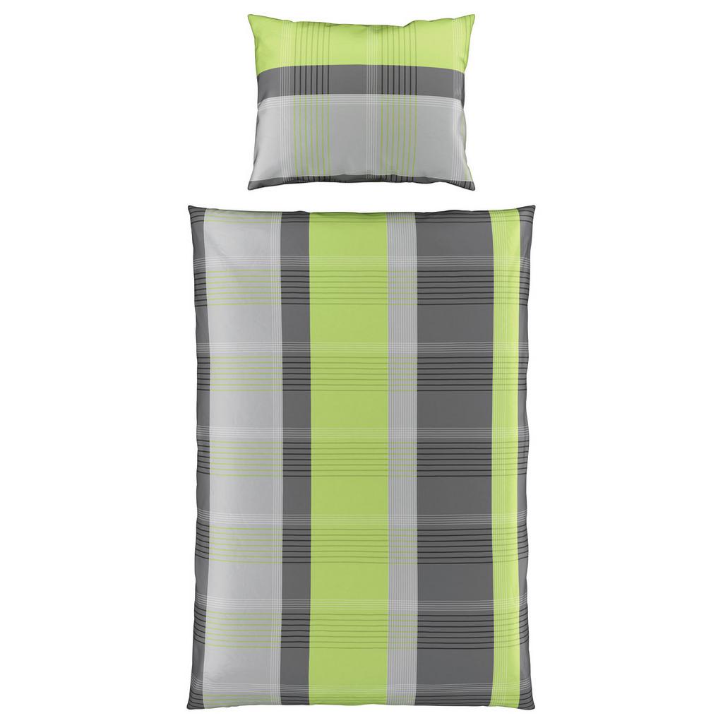 Satin Bettwäsche 140x200 cm Beatrix Baumwolle Grün