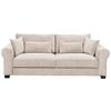 3-sitzer-sofa Mit Schlaf- Funktion Angelina Creme Kord - Creme/Schwarz, Basics, Textil (250/95/125cm) - MID.YOU