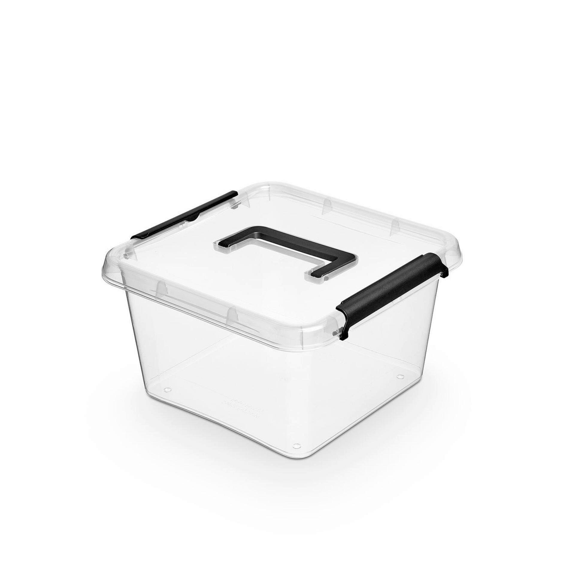 Aufbewahrungsbox M. Deckel Mila 9l, 29,5x29,5x17 Cm - Transparent/Schwarz, KONVENTIONELL, Kunststoff (29,5/29,5/17cm) - Homezone