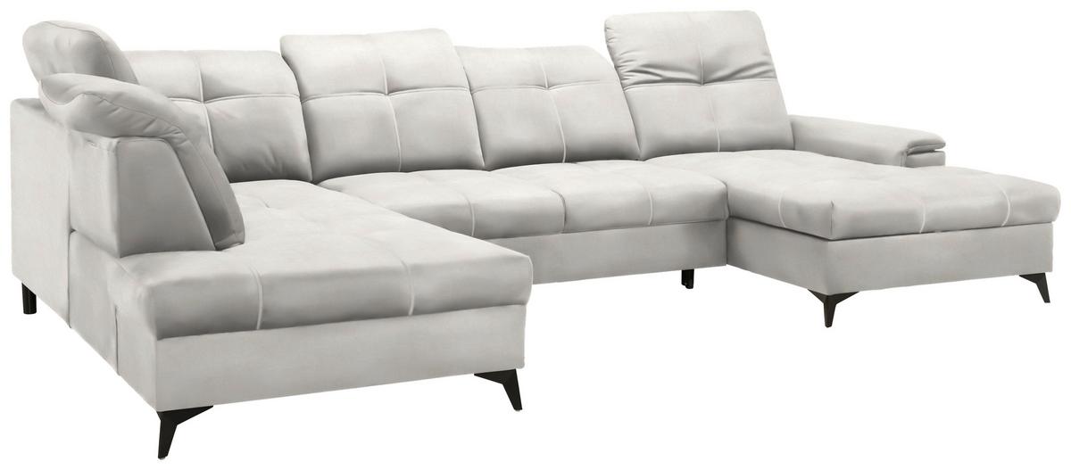 Sedacia súprava U SIERRA, ľavá, béžová CLOUD - čierna/béžová, Modern, kov/textil (230/364/181cm) - Mömax