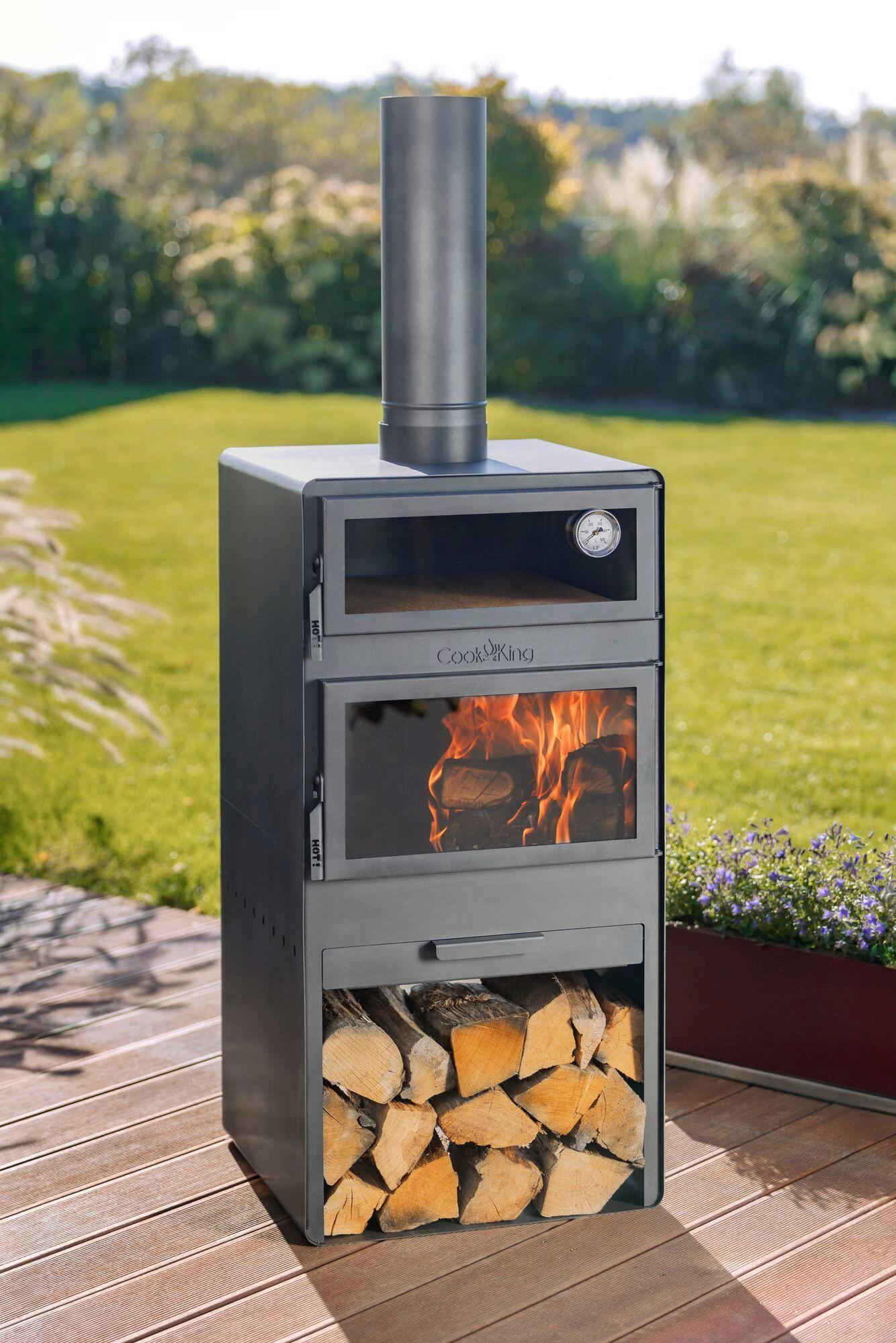 Kaminofen Terrassenofen Vento Schwarz, 50 Cm - Schwarz, Basics, Metall (50/150/50cm)