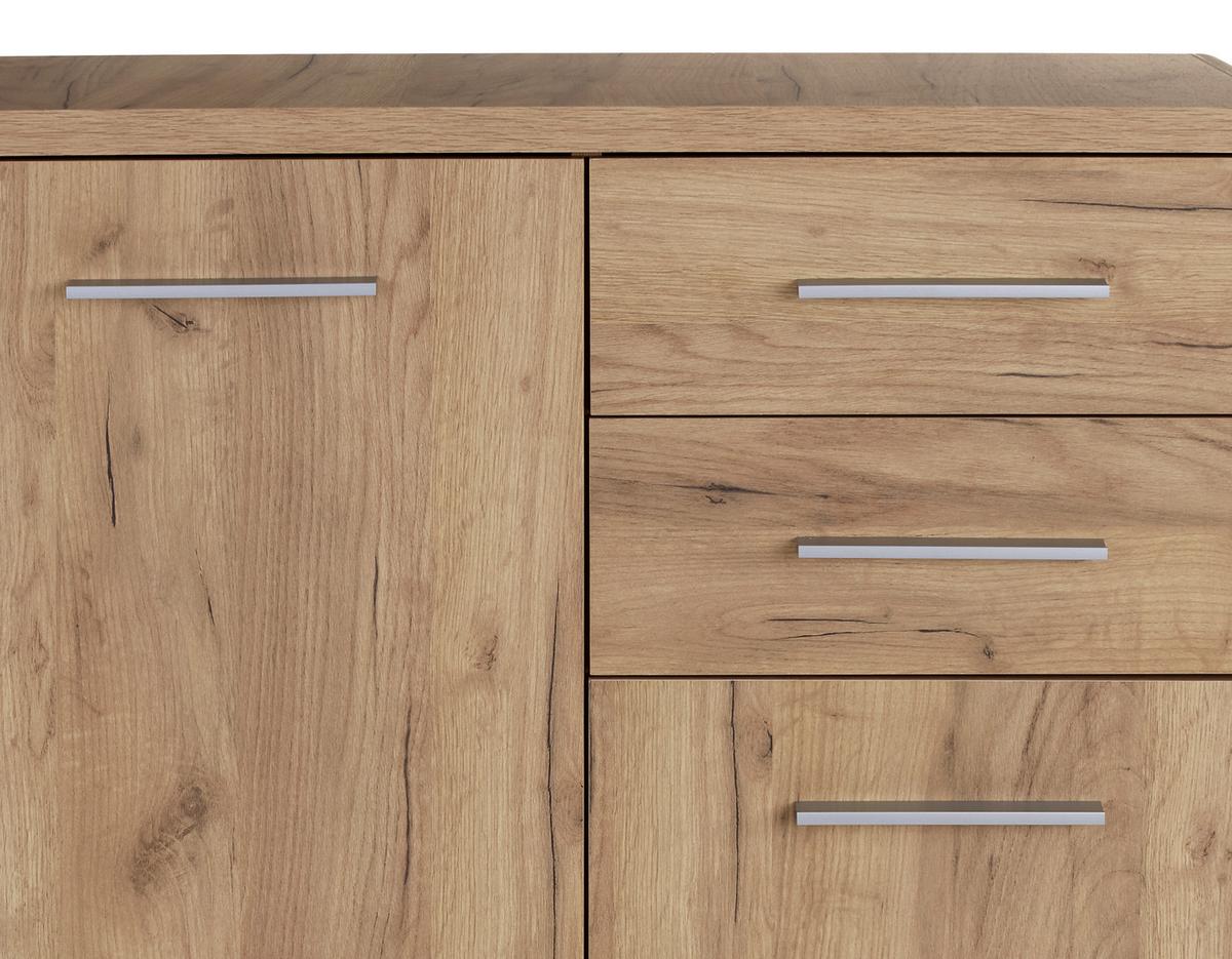 Schuhschrank Fontana Kraft Eiche Dekor B: 89,2 Cm - Eichefarben/Schwarz, MODERN, Holzwerkstoff (89,2/111/40cm)