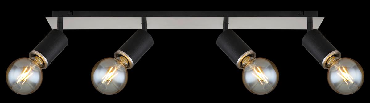 Strahler 54032-4b 4-flammig Verstellbar L: 80 Cm - Schwarz, Basics, Holz/Metall (80/10/18cm) - Globo