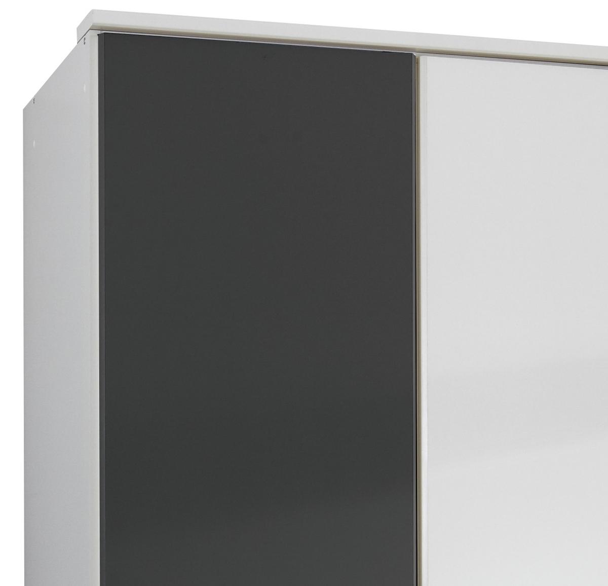 Drehtürenschrank Mit Laden 90cm Click, Weiß/graphit - Graphitfarben/Weiß, Design, Holz/Holzwerkstoff (90/199/58cm) - MID.YOU