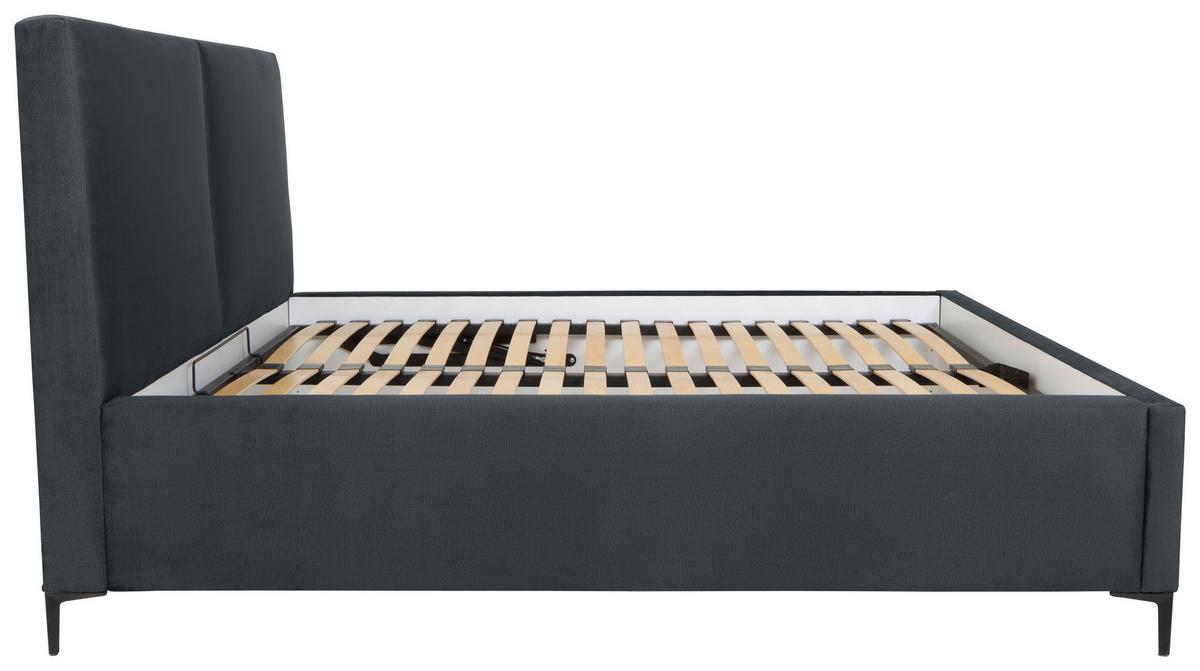 Čalúnená posteľ PALINI 180x200cm - čierna/jadrový buk, Modern, drevo/textil (180/200cm) - MID.YOU