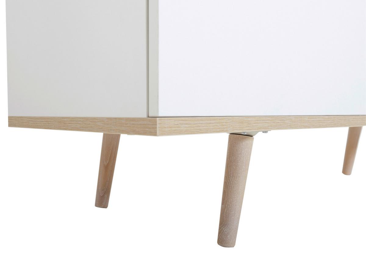 Sideboard teilmassiv, 3 Laden 180cm Göteborg 51 Sonoma Eiche - Weiß/Sonoma Eiche, KONVENTIONELL, Holzwerkstoff (180/87/40cm) - MID.YOU