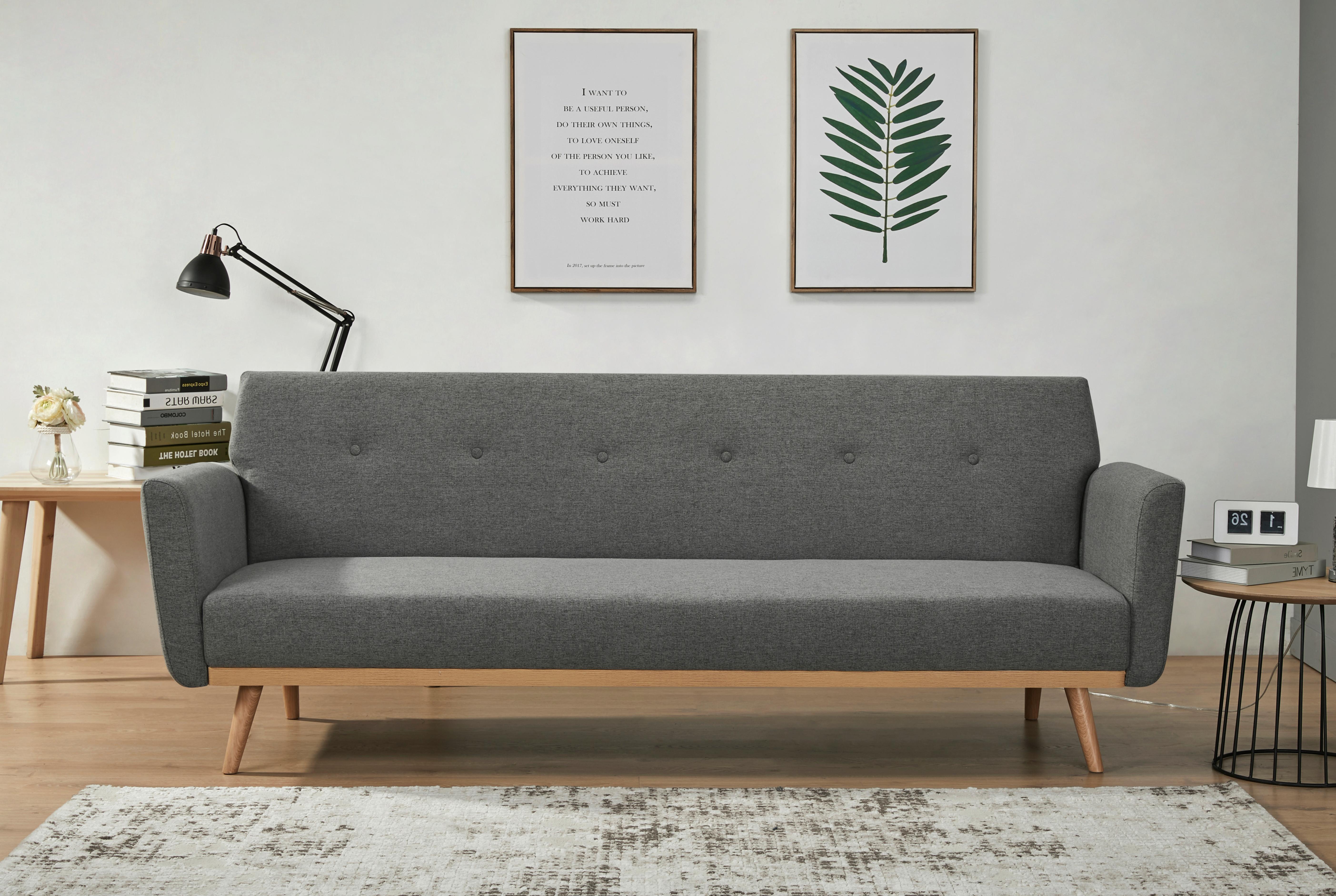 Schlafsofa Grau B: 212 Cm