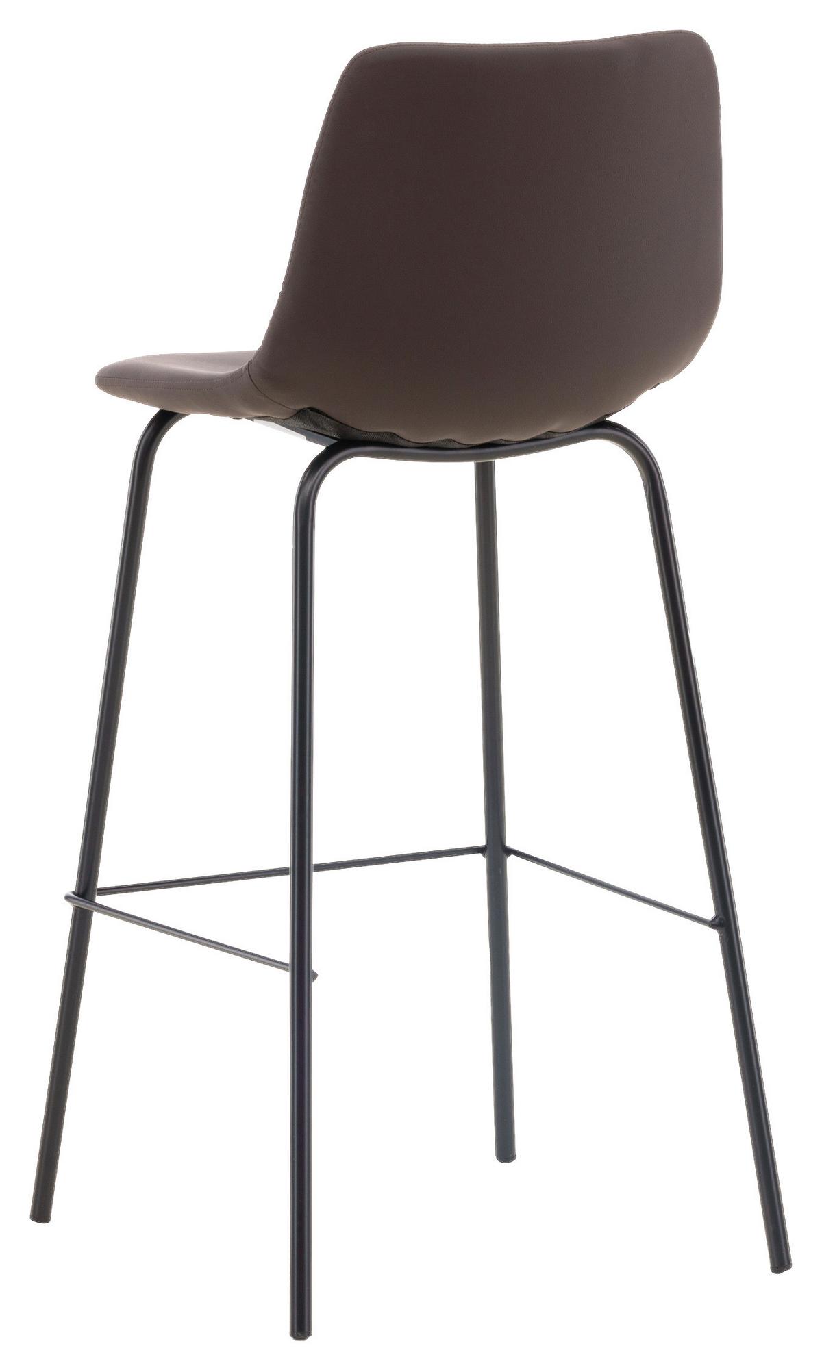 Barhocker-set Alexi - Dunkelbraun/Schwarz, Design, Textil/Metall (47/103/48cm) - Livetastic