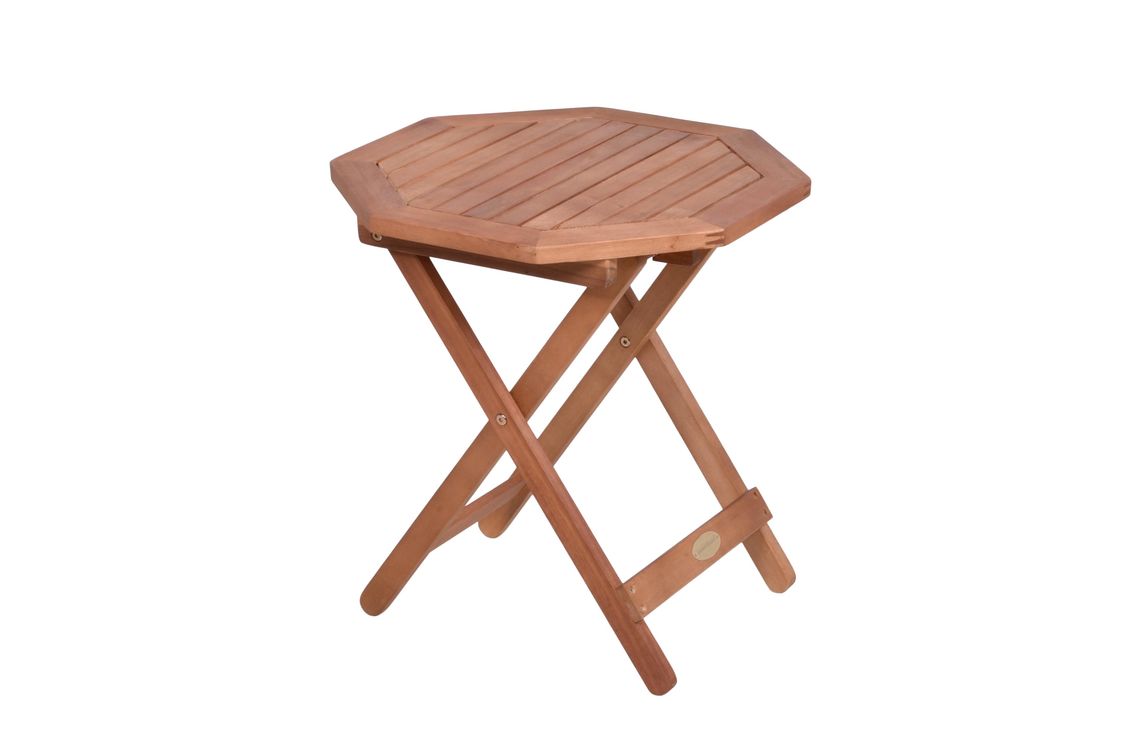 Gartentisch klappbar Mayfield Eukalyptusholz ⌀ 46 cm - Braun, Basics, Holz (46/46/48cm) - Gardenson