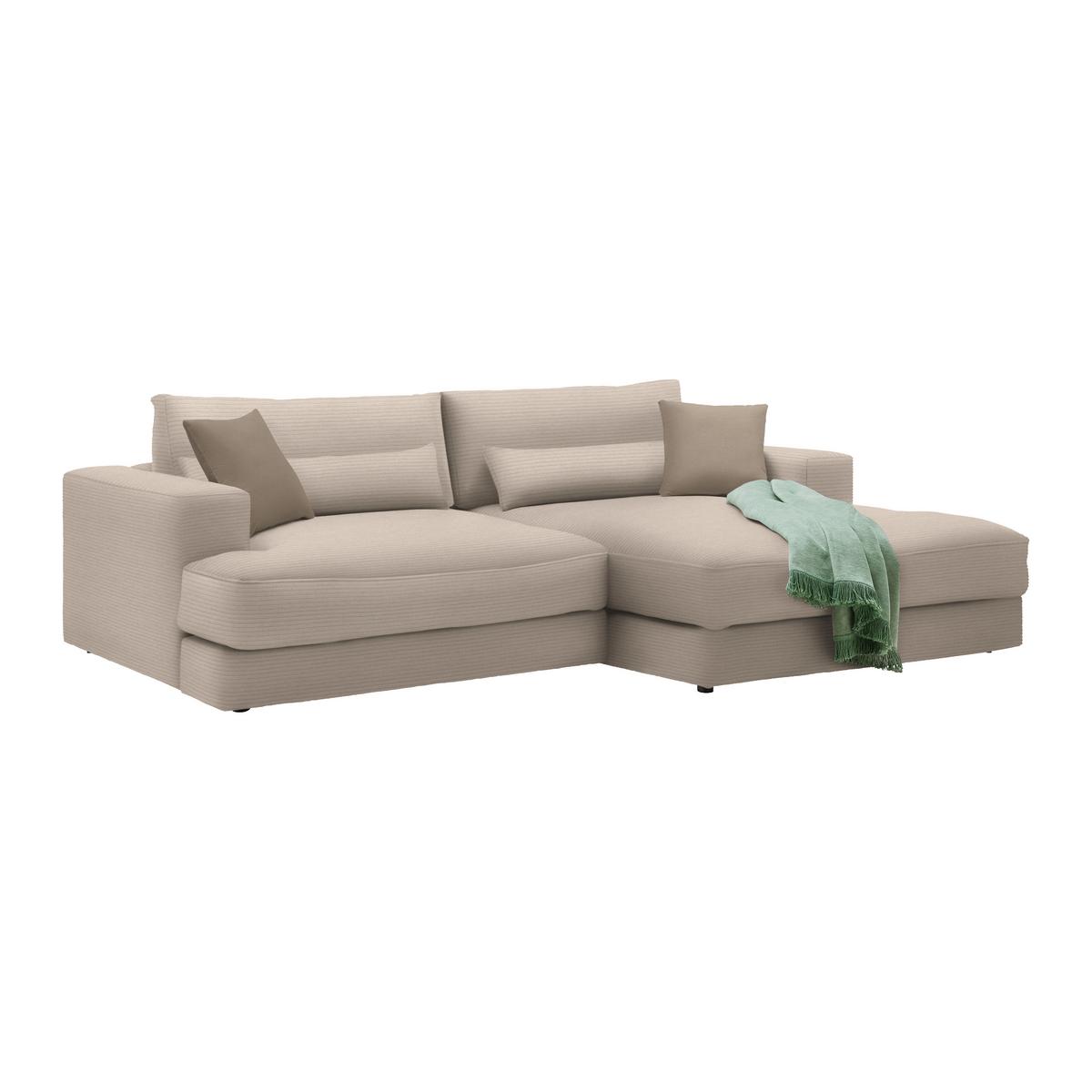Rohová sedačka FABIONA, pravá, cappuccino menč. / cappuccino - cappuccino, Modern, drevo (268/85cm) - Premium Living
