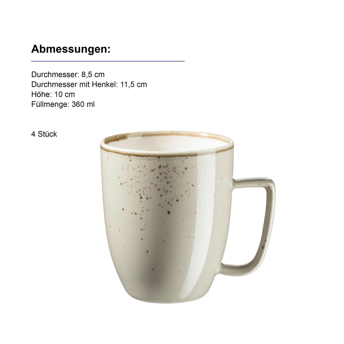 Kombiservice Pintar 16-Teilig Porzellan, Graugrün, 4 Pers. - Graugrün, Basics, Keramik - Mäser