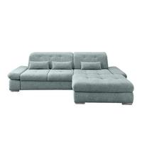 Ecksofa Dalida Blau S: 300x196 cm - Chromfarben/Blau, Design, Textil (300/196cm) - Livetastic
