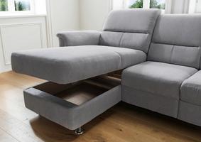 Mit Bettkasten Graues Ecksofa mit Bettkasten