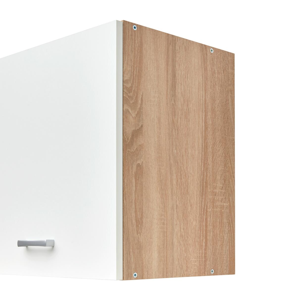 Küchenzeile Economy mit Geräten 270 cm Weiß/Eiche Dekor Modern - Eichefarben/Weiß, Basics, Holzwerkstoff (270cm) - Respekta