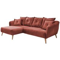 Ecksofa Baggio Koralle S: 162/277 cm - Koralle/Buchefarben, MODERN, Holz/Textil (162/277cm) - Livetastic
