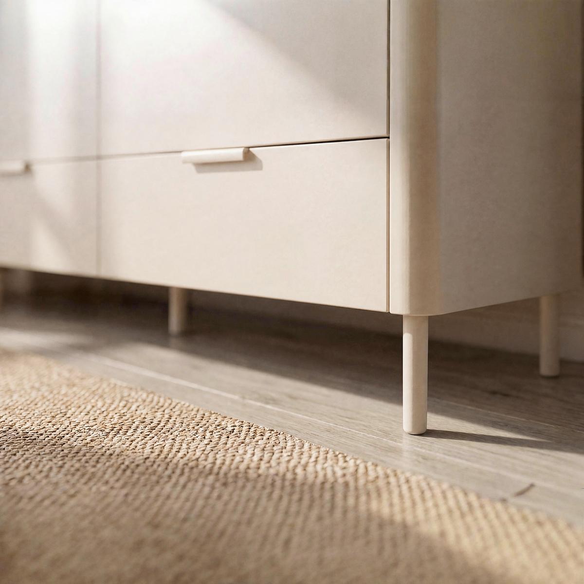 Široká komoda Brenda MDF/Praškovaný kov - kašmírová, Modern, kov/kompozitné drevo (120/85/40cm) - Bessagi Home