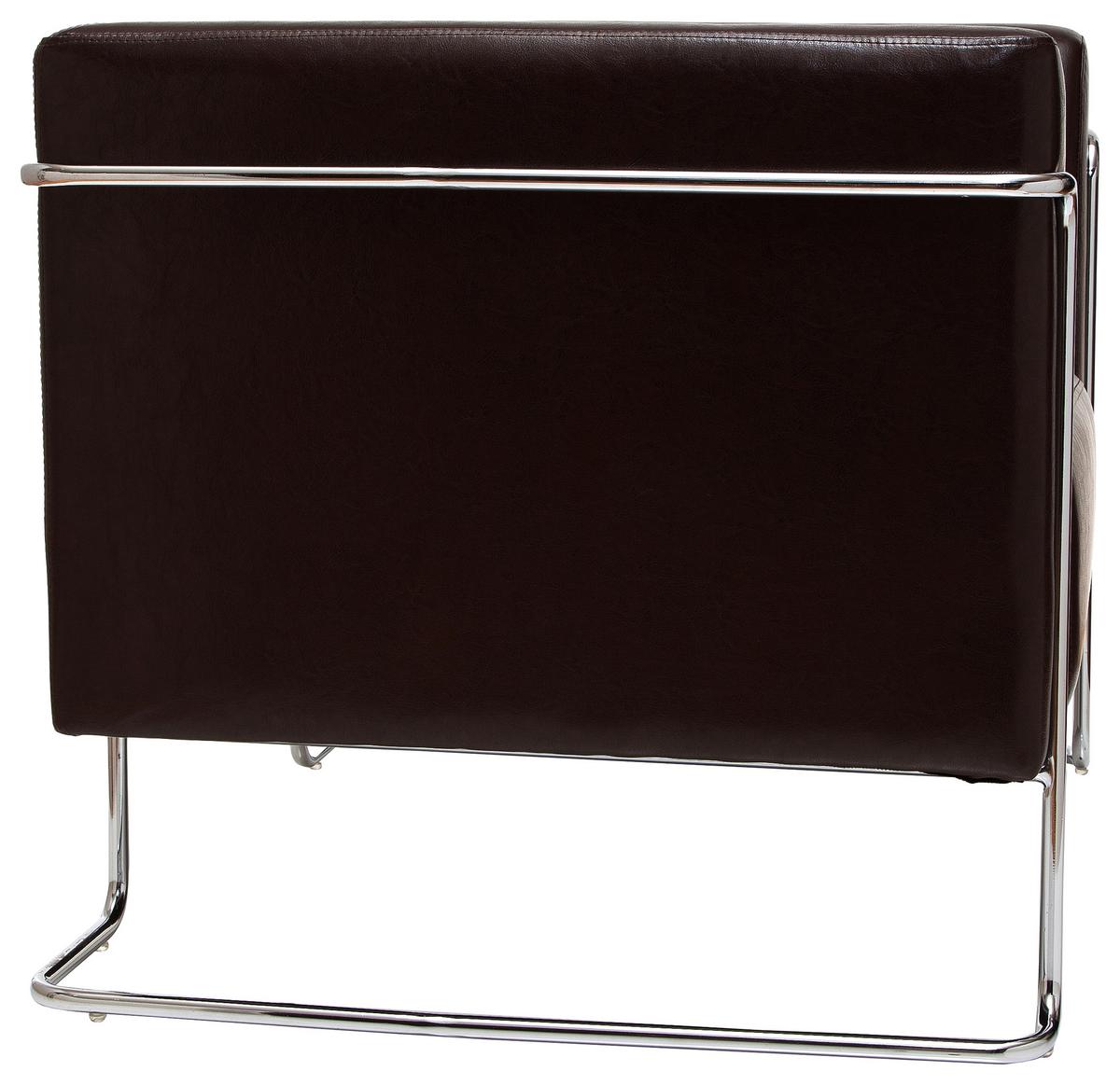 Designsessel Curacao Dunkelbraun - Chromfarben/Dunkelbraun, MODERN, Textil (88/74/74cm) - MID.YOU