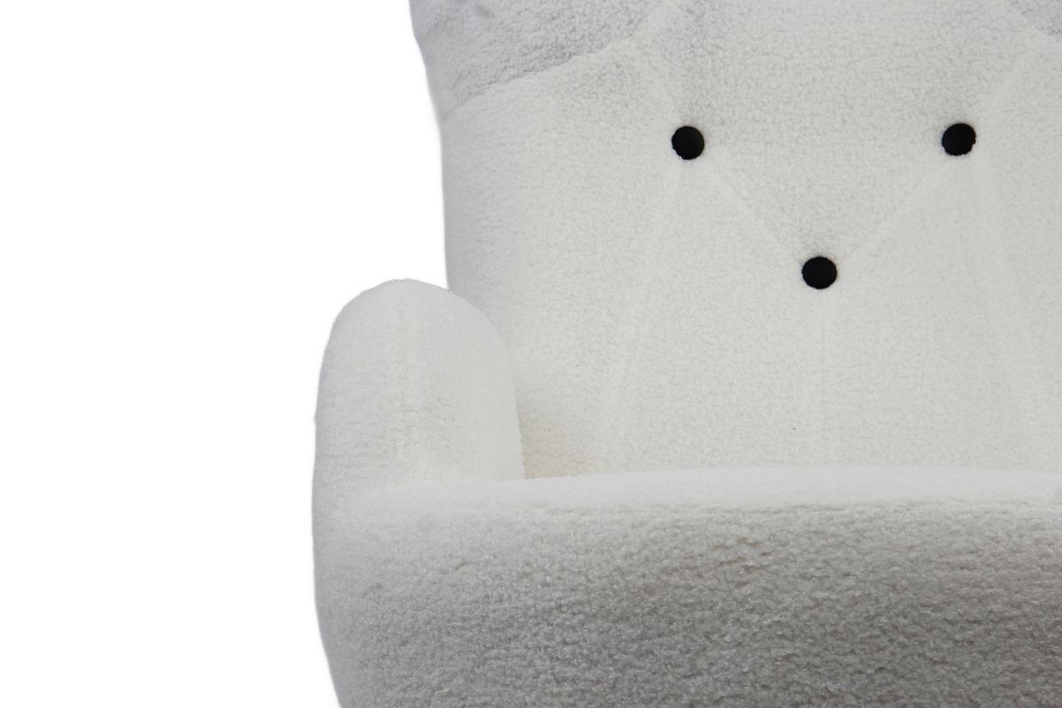 Kinder-Schaukelstuhl Teddy Weiß B: 59 cm - Weiß, Basics, Holz/Textil (59/70/62cm) - Livetastic