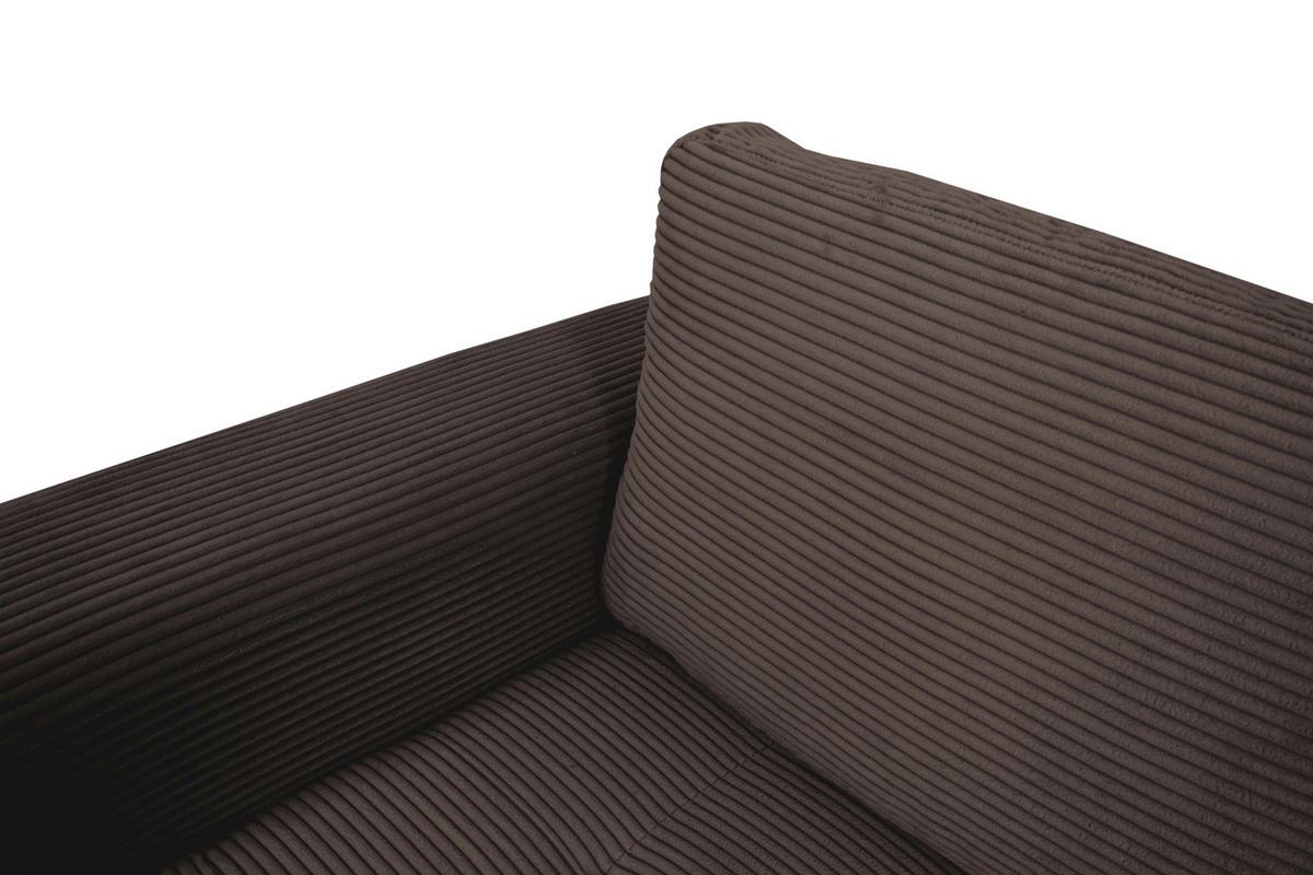 Souprava U MALTE, pravá, šedohnědý manšestr - černá/šedavě hnědá, Moderní, textil/plast (155/305/178cm) - Based