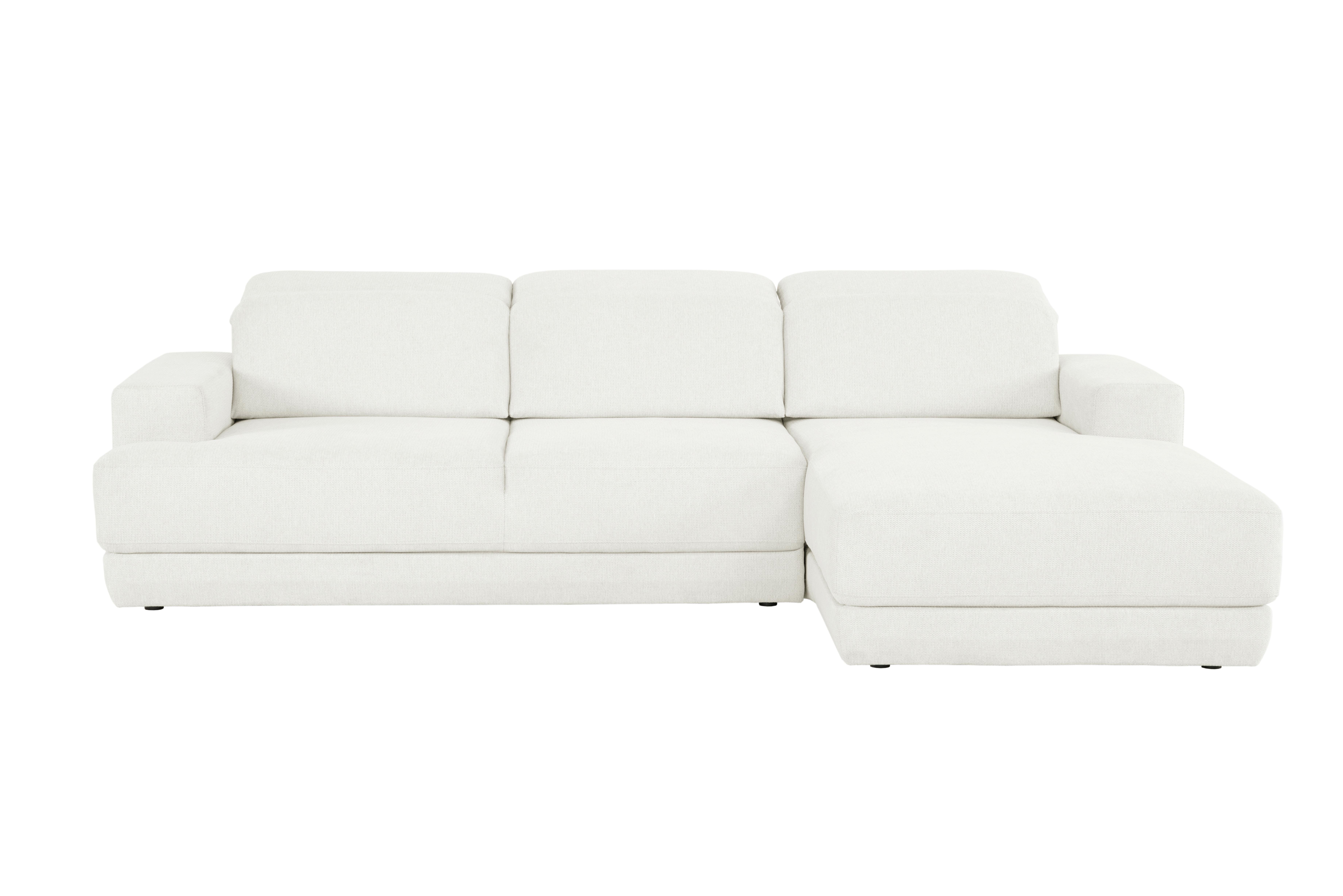 Ecksofa Frans Weiß S: 293 cm - Schwarz/Weiß, Design, Textil (293/204cm) - MID.YOU