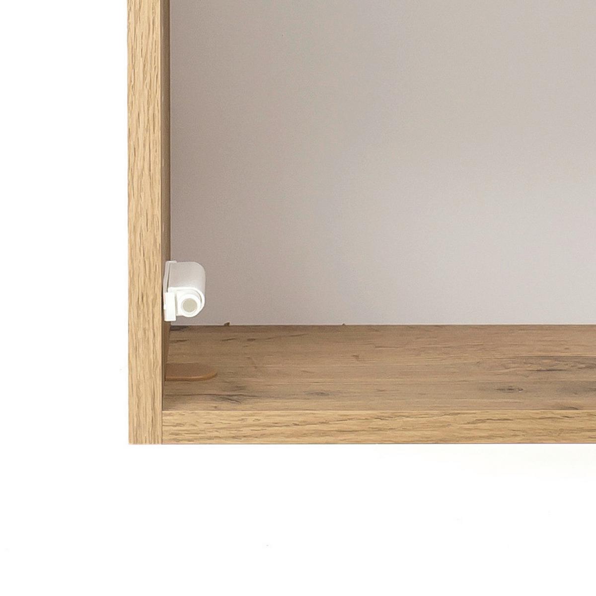 Badmöbel-Set 5-Tlg. inkl. LED Helsinki, Weiß/Eiche - Eichefarben/Weiß, KONVENTIONELL, Glas/Holzwerkstoff (120cm) - Held