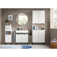 Badezimmer Riff Weiß B: 175 cm - Schwarz/Weiß, MODERN, Holzwerkstoff (175cm) - MID.YOU