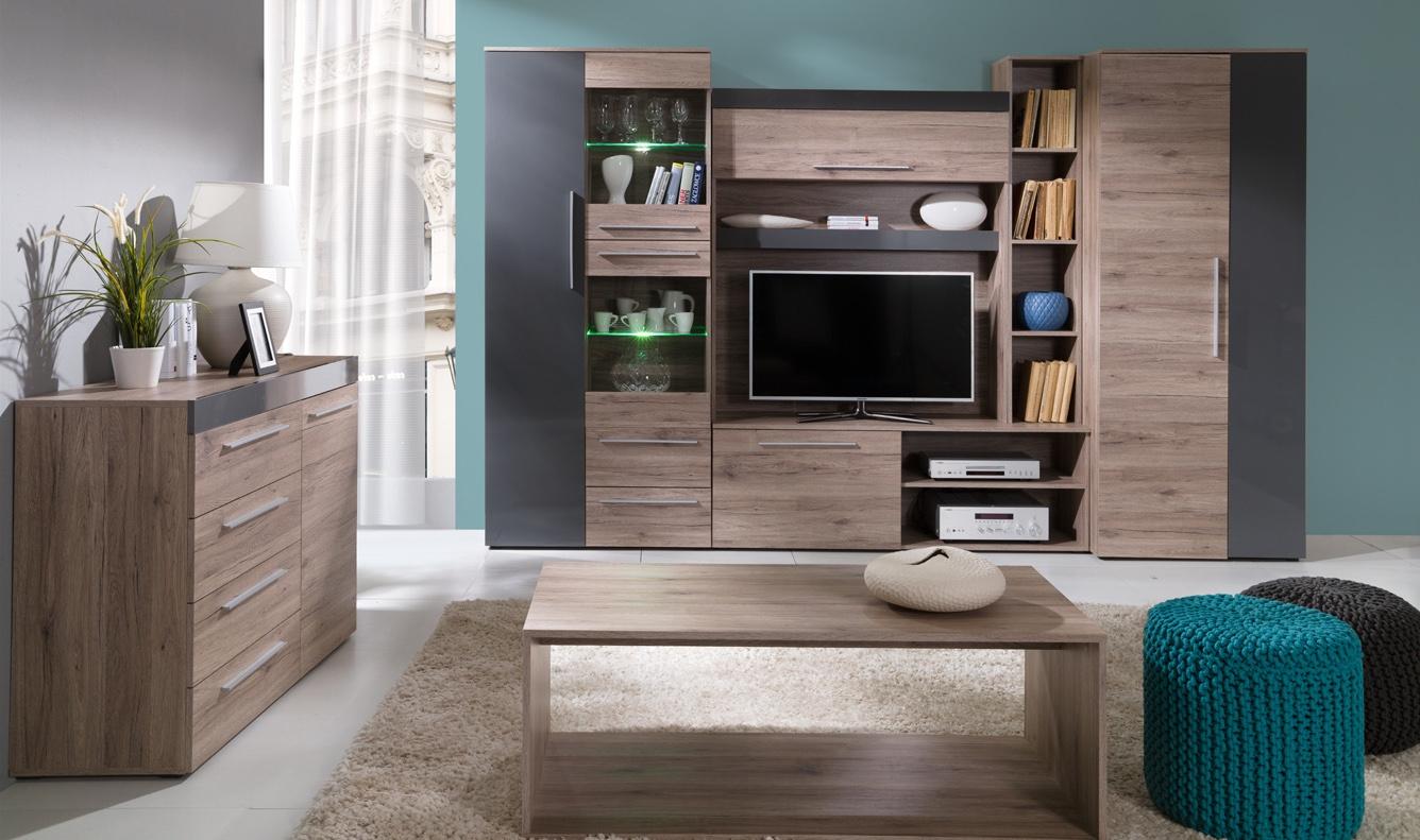 Komód Royal - San Remo tölgy, Modern, faalapú anyag (120/88/42cm)