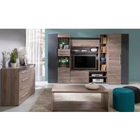 Szekrénysor Royal - grafitszürke/San Remo tölgy, Modern, faalapú anyag/Üveg (320/200/52cm)