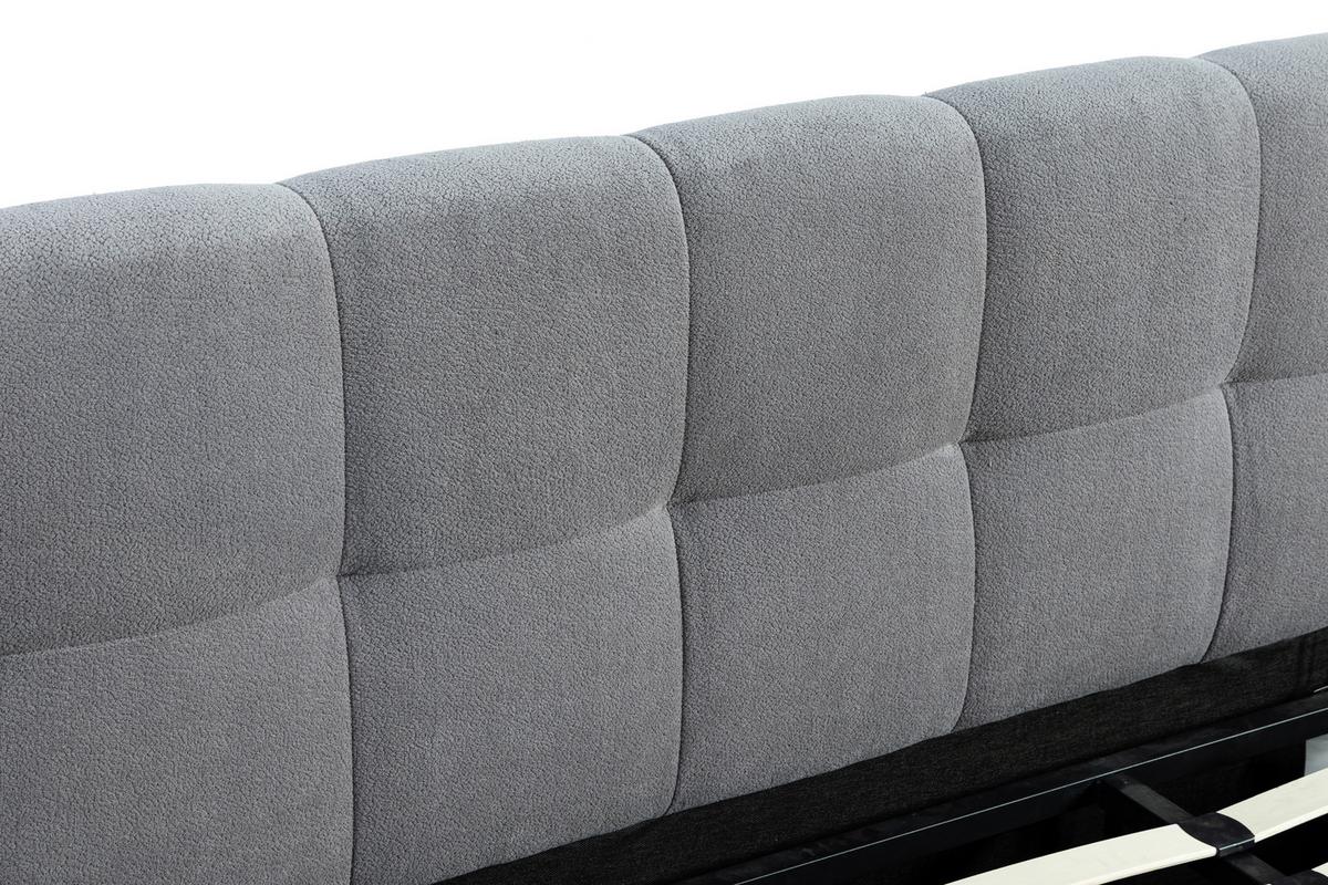 Polsterbett Natalia Grau B: 208 cm - Schwarz/Grau, Design, Holzwerkstoff/Textil (208/90/228cm) - Livetastic