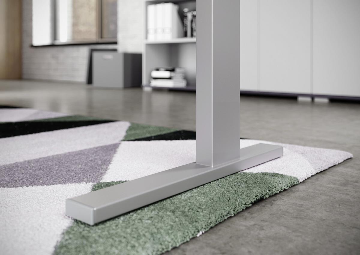 Schreibtisch B 180 H 70 cm Gw-Profi, Grau/Silberfarben - Silberfarben/Grau, KONVENTIONELL, Holzwerkstoff/Metall (180/70/80cm) - Germania