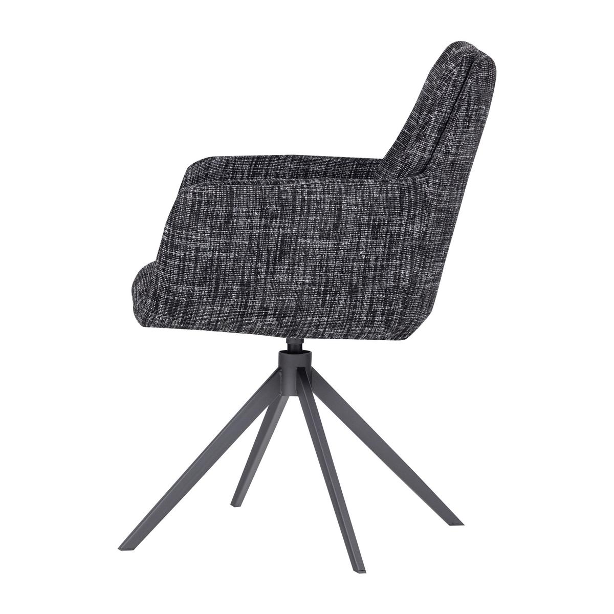 ARMLEHNSTUHL Grant Schwarz B: 61cm - Schwarz, MODERN, Textil/Metall (61/88/63cm) - Livetastic