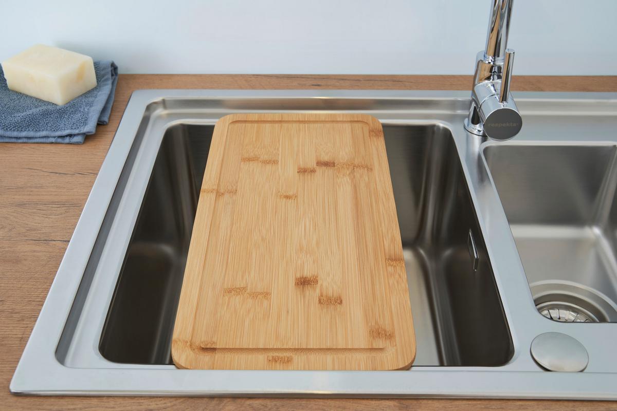 Spüle Respekta Ohio Kunststein Bxt: 66x50 Cm - Edelstahlfarben, Trend, Metall (100/20,3/50cm) - Respekta