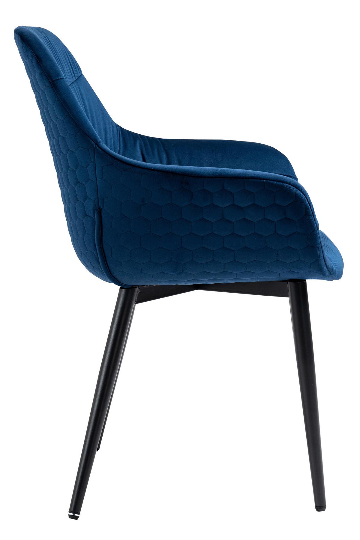 Armlehnstuhl Blau B: 63 Cm - Blau/Schwarz, MODERN, Textil/Metall (63/81,5/61cm) - Livetastic